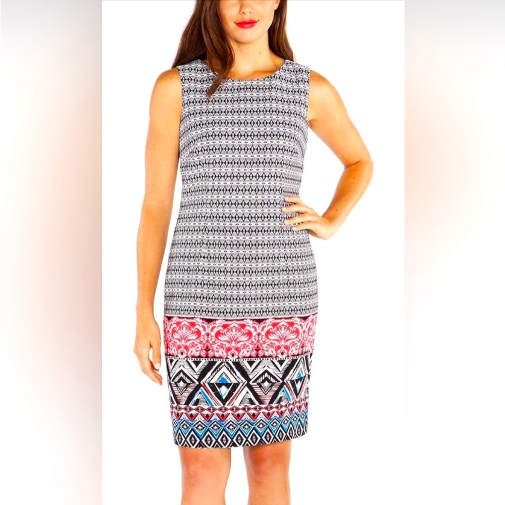 Mario Serrani Sleeveless Summer Floral Midi Dress